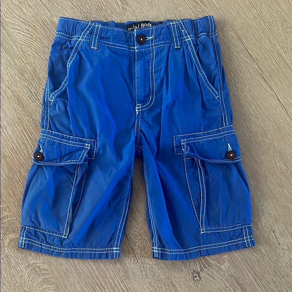 Mini Boden Blue Cargo Shorts Durable Cotton